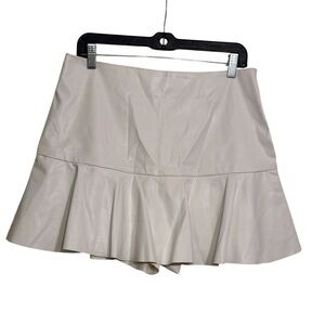 VICI White Faux Leather Mini Skirt